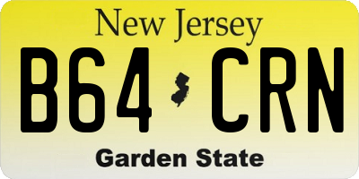 NJ license plate B64CRN