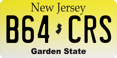 NJ license plate B64CRS
