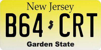 NJ license plate B64CRT