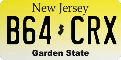 NJ license plate B64CRX