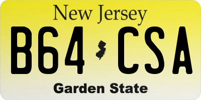 NJ license plate B64CSA