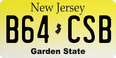 NJ license plate B64CSB