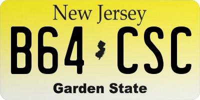 NJ license plate B64CSC