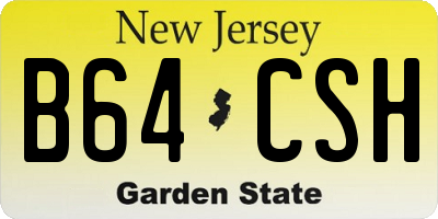 NJ license plate B64CSH