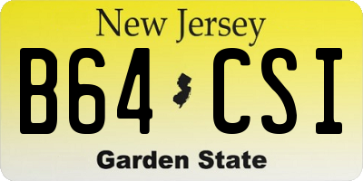 NJ license plate B64CSI
