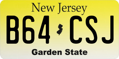 NJ license plate B64CSJ