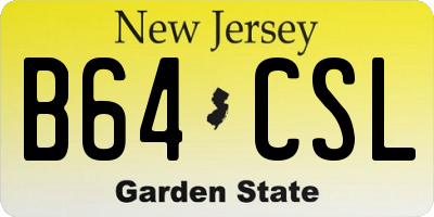 NJ license plate B64CSL