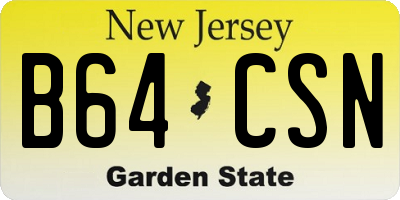 NJ license plate B64CSN