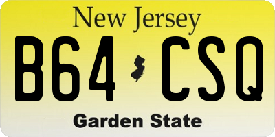 NJ license plate B64CSQ