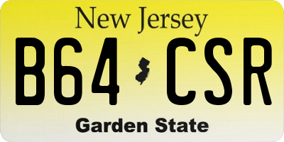 NJ license plate B64CSR