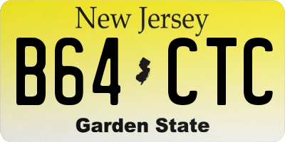 NJ license plate B64CTC