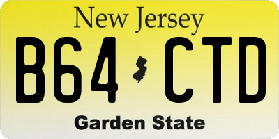 NJ license plate B64CTD