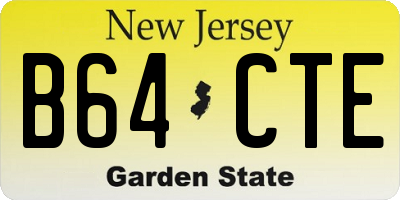NJ license plate B64CTE