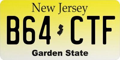 NJ license plate B64CTF