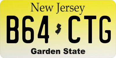 NJ license plate B64CTG