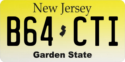 NJ license plate B64CTI