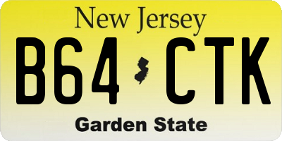 NJ license plate B64CTK