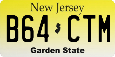 NJ license plate B64CTM