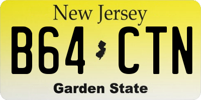 NJ license plate B64CTN