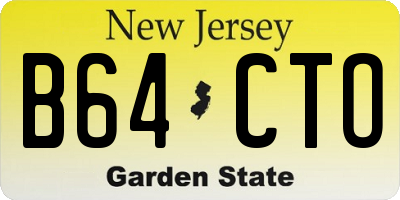 NJ license plate B64CTO
