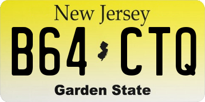 NJ license plate B64CTQ
