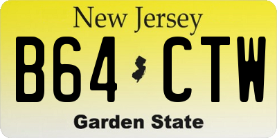 NJ license plate B64CTW