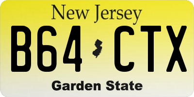 NJ license plate B64CTX