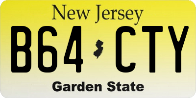 NJ license plate B64CTY