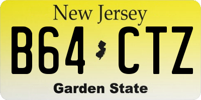NJ license plate B64CTZ