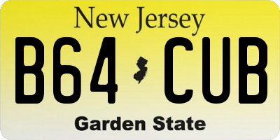 NJ license plate B64CUB