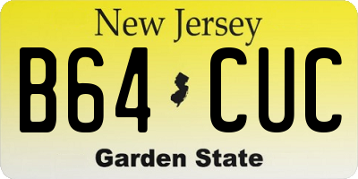 NJ license plate B64CUC