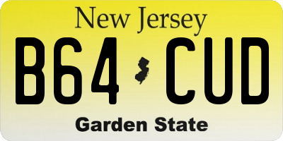 NJ license plate B64CUD