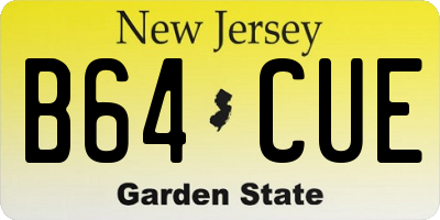 NJ license plate B64CUE