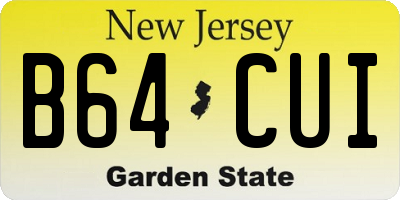 NJ license plate B64CUI