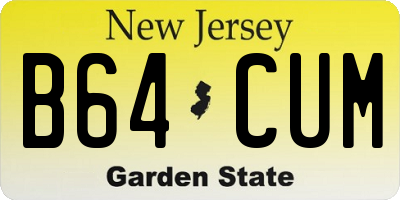 NJ license plate B64CUM