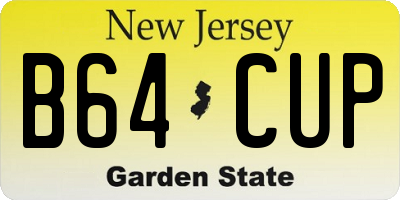 NJ license plate B64CUP