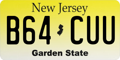 NJ license plate B64CUU