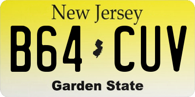 NJ license plate B64CUV
