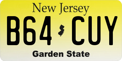NJ license plate B64CUY
