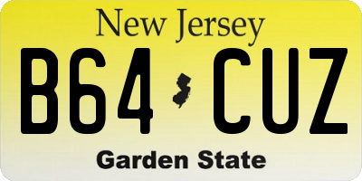 NJ license plate B64CUZ