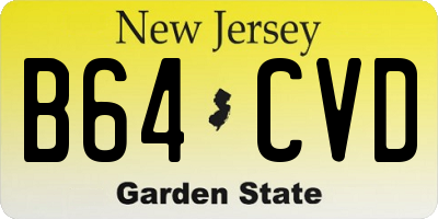 NJ license plate B64CVD