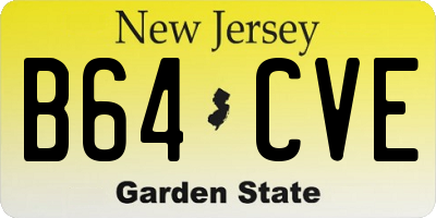 NJ license plate B64CVE