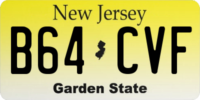 NJ license plate B64CVF