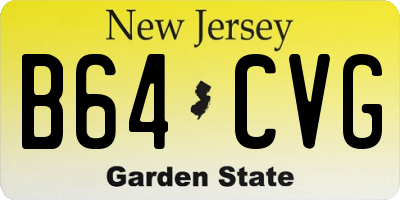 NJ license plate B64CVG