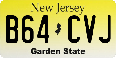 NJ license plate B64CVJ