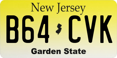 NJ license plate B64CVK