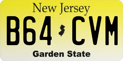 NJ license plate B64CVM