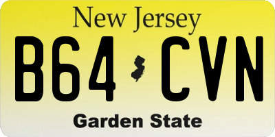 NJ license plate B64CVN