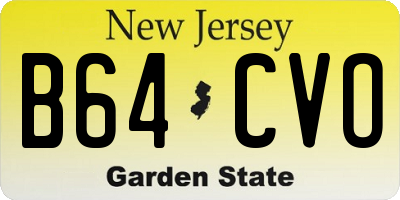 NJ license plate B64CVO