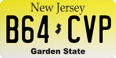 NJ license plate B64CVP